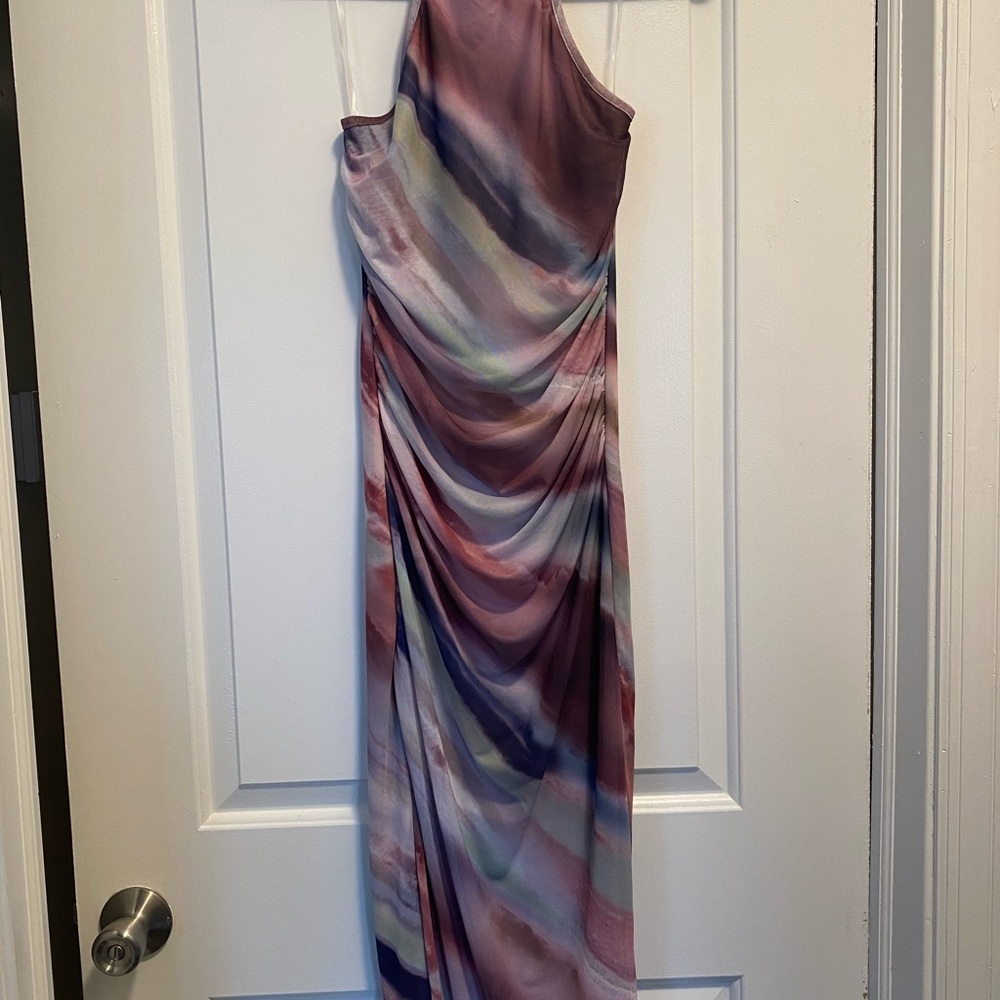 Caution To The Wind One Shoulder Multicolor Dress